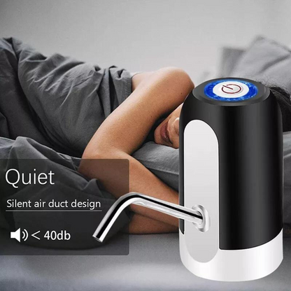 Black Drinking USB Button Electric Water Bottle Pump Dispenser