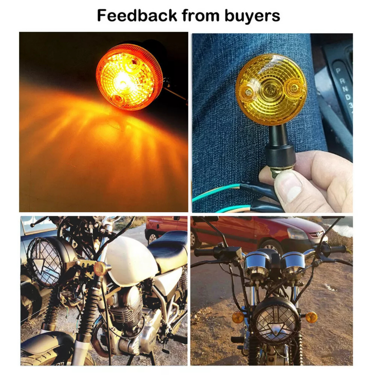 Blinkers Bulb Universal Lamp 4x Motorcycle Turn Signal Lights Amber Indicators