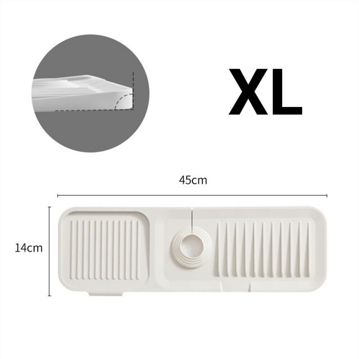 White Sink Draining Pad Silicone Faucet Mat For Kitchen Sink - Splash Guard