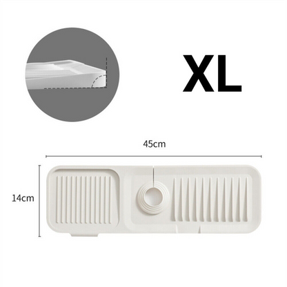 White Sink Draining Pad Silicone Faucet Mat For Kitchen Sink - Splash Guard