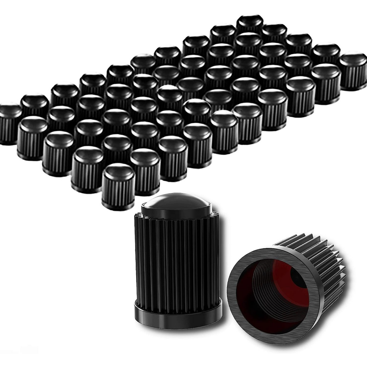 Black Air Valve Caps For Car, Truck, Motorbike Tire Wheel Tyre Cover