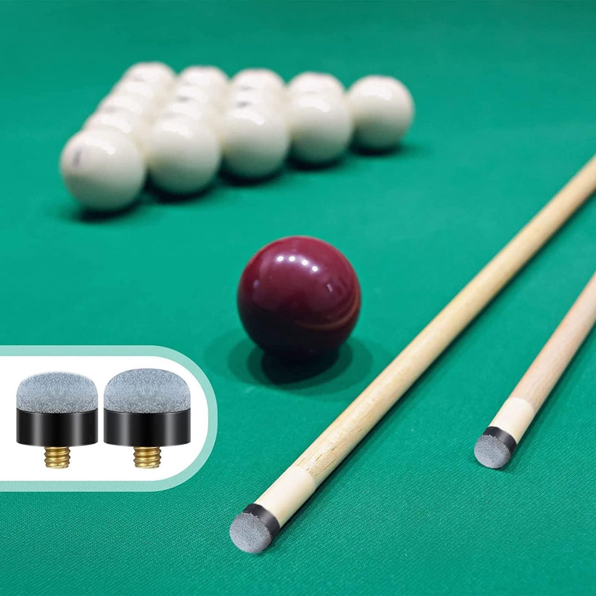 10x Pool Snooker Billiards Commercial Quality Soft Grey Cue Tips 10mm Screw Type