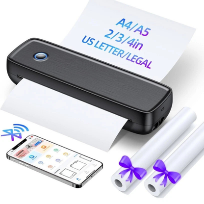 Portable Bluetooth A4 Thermal Printer Inkless Wireless Document Printing