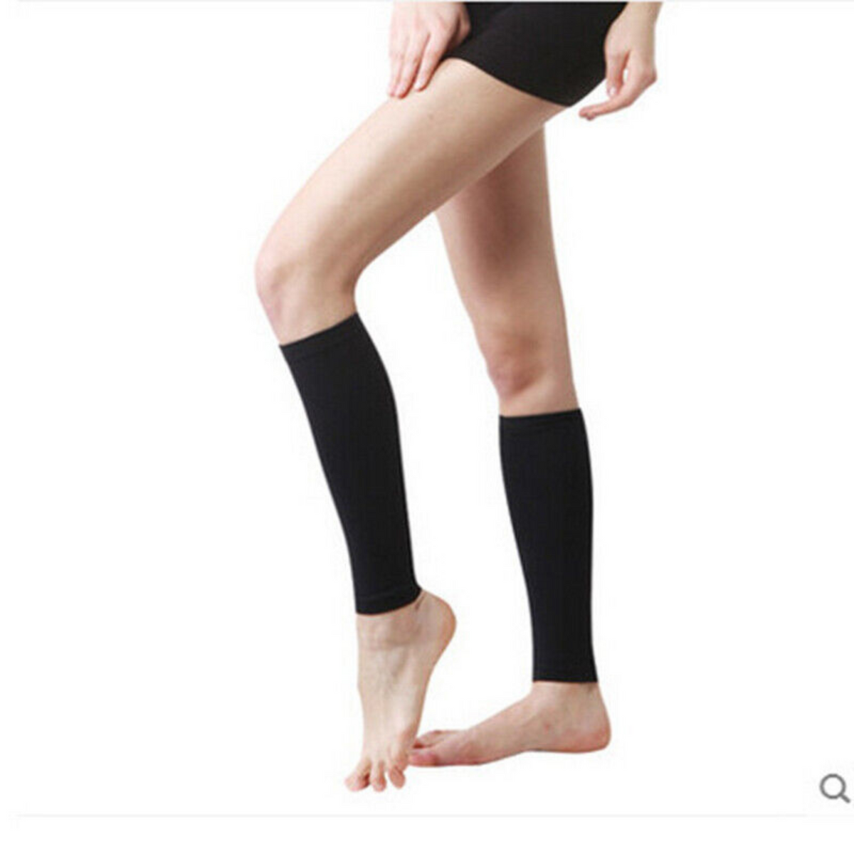 Black Foot Support Sleeve Relieve Compression Socks Leg Calf Varicose Stockings