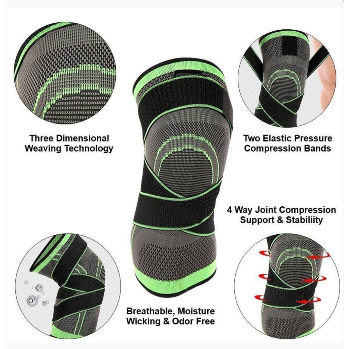 Breathable Sleeve Support 3D Weaving Knee Brace Running Jogging Sports Leg Gifts