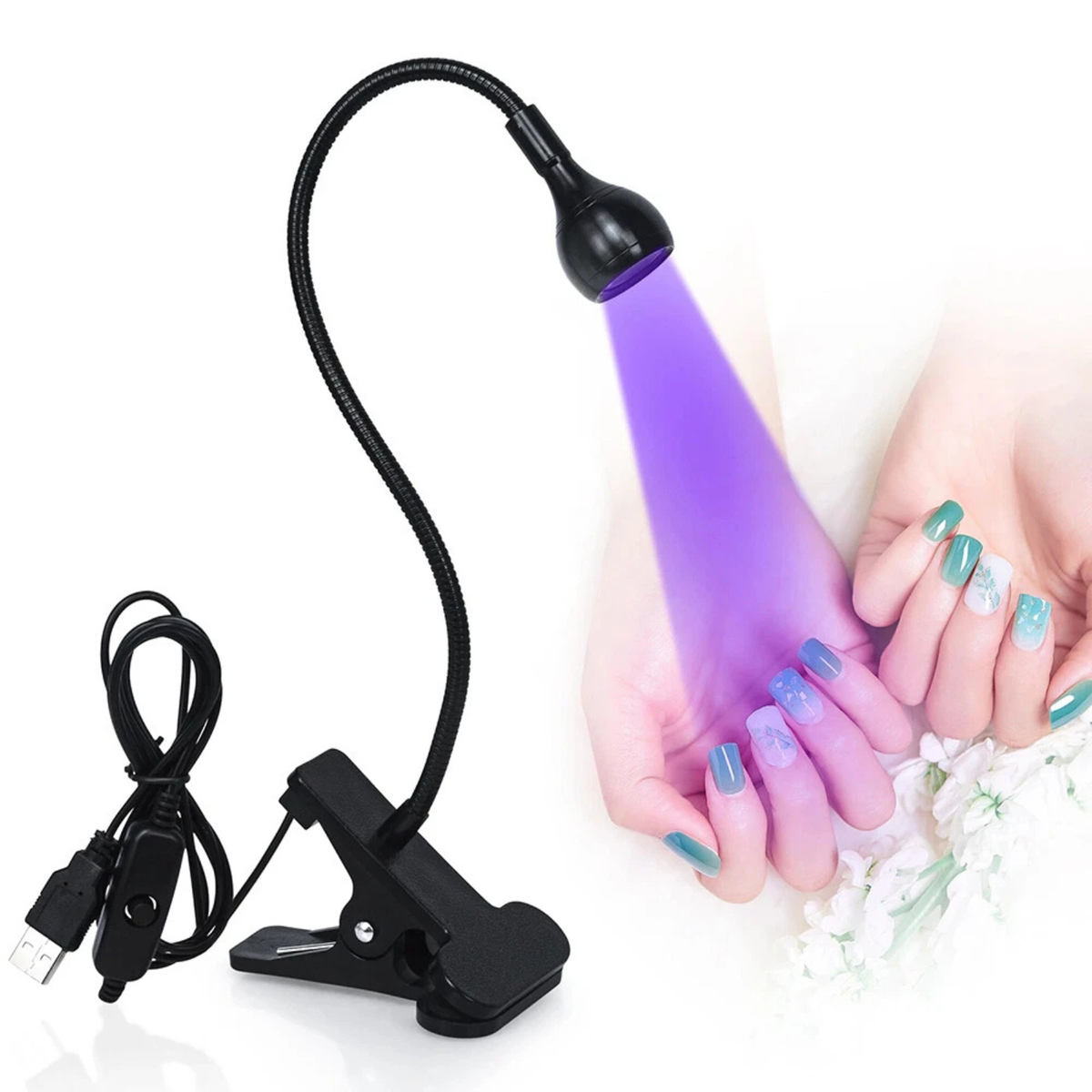 UV LED Nail Curing Light Gooseneck Clamp Professional Lamp