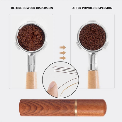 Needle Type Distributor Tamper Stainless Steel Espresso Coffee Dark Brown