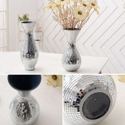 Self-Adhesive Square Mirror Wall Sticker Decors Home Mini Mosaic Glass Silver