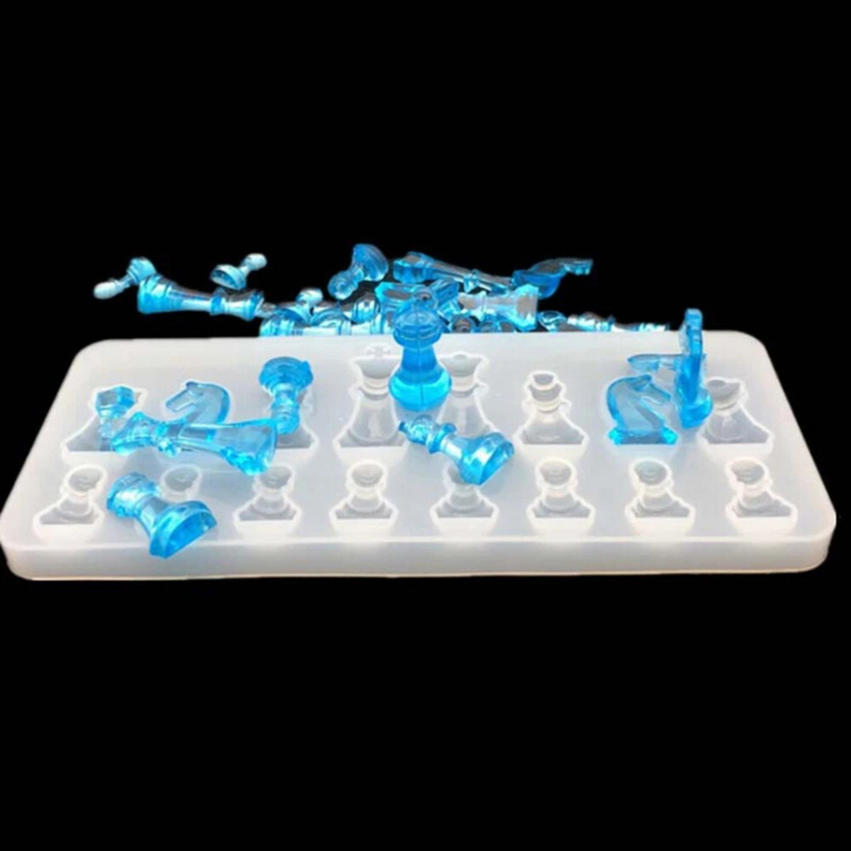 Silicone Casting Mould Tool for DIY Chess Piece Resin Craft Making
