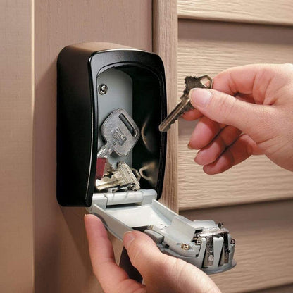 Home Security Outdoor Key Safe Storage Box Grey Wall Mounted Combination Lock