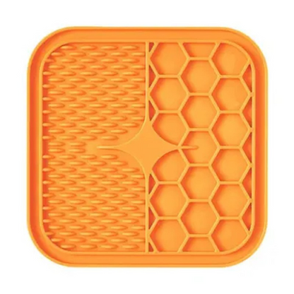 Orange Buster Slow Feeder Silicone Dog Pet Lick Mat Pad Boredom Grooming
