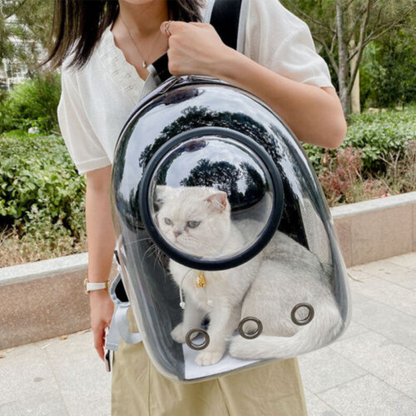 Pet Transparent Space Backpack Cat Dog Breathable Carrier Bag Outdoor Travel