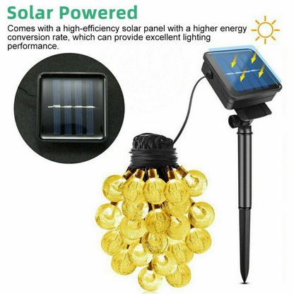 Fairy Outdoor Festoon Party 200LED Solar Globe String Lights Garden Decor