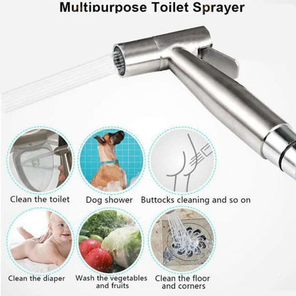 Handheld Douche Bidet Stainless Steel Spray Shower Diverter Toilet Shower Kit
