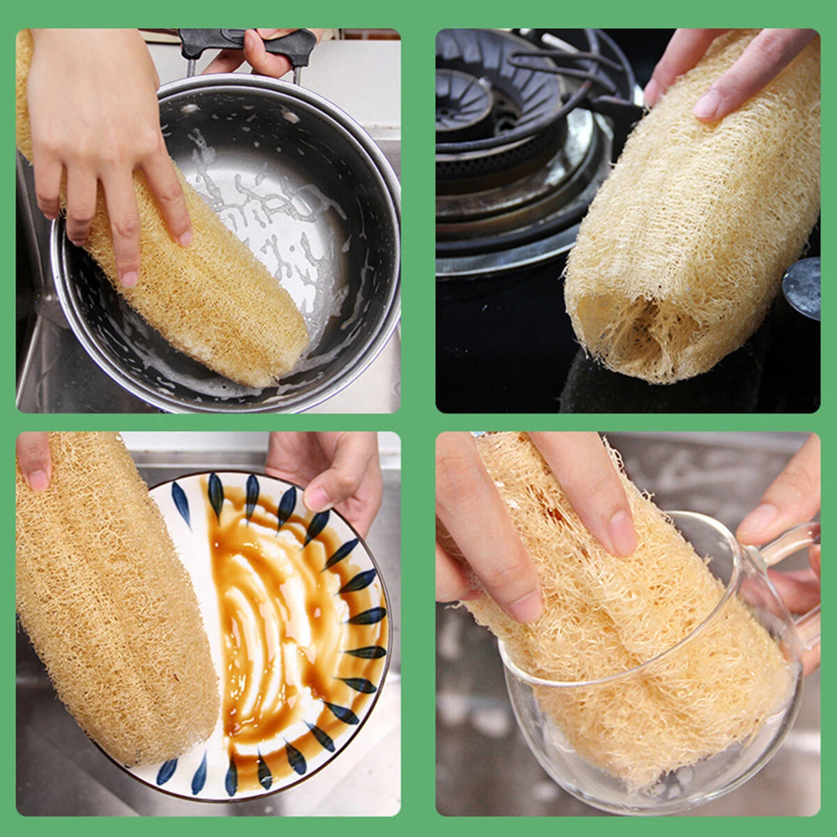 Loofah Sponge Shower Brush Body Scrubber Natural Exfoliating Bath Cleaner