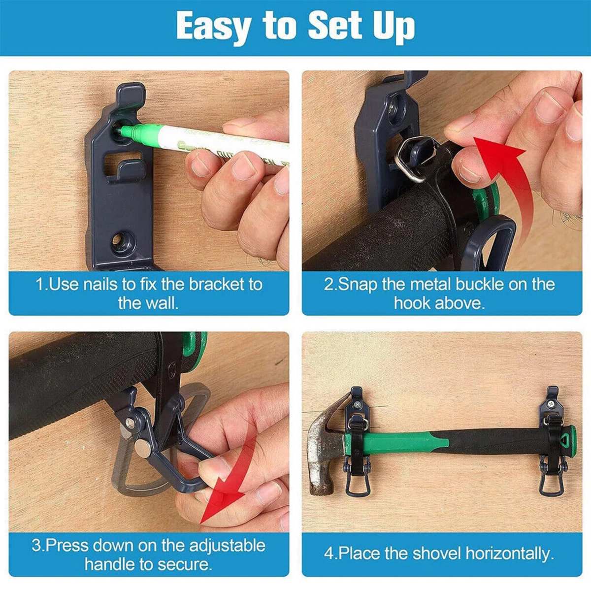 Black Shovel Mount Wall Mounting for Roof Rack Bracket Holder