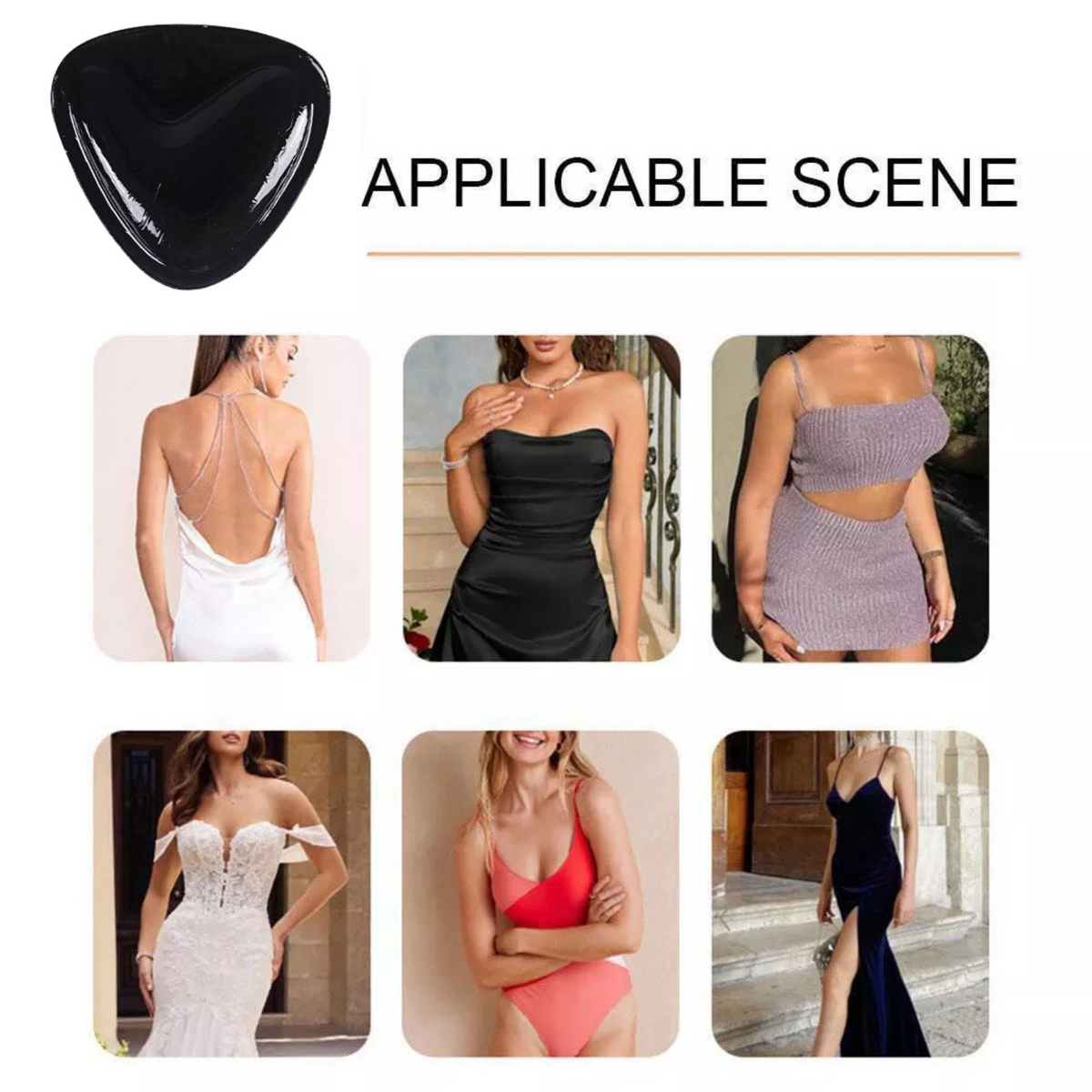 Waterproof Silicone Self Adhesive Bra Small Double Sided Sticky Black Bra