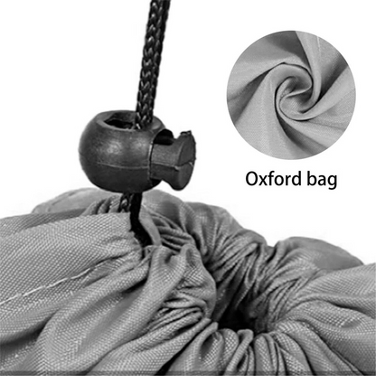 Grey Travel Dirty Clothes Large Laundry Bag Camping Drawstring Closure