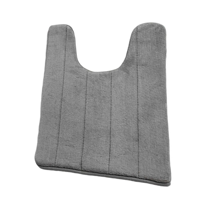 Silver Grey U Shaped Toilet Floor Mat Memory Foam Anti Slip Design
