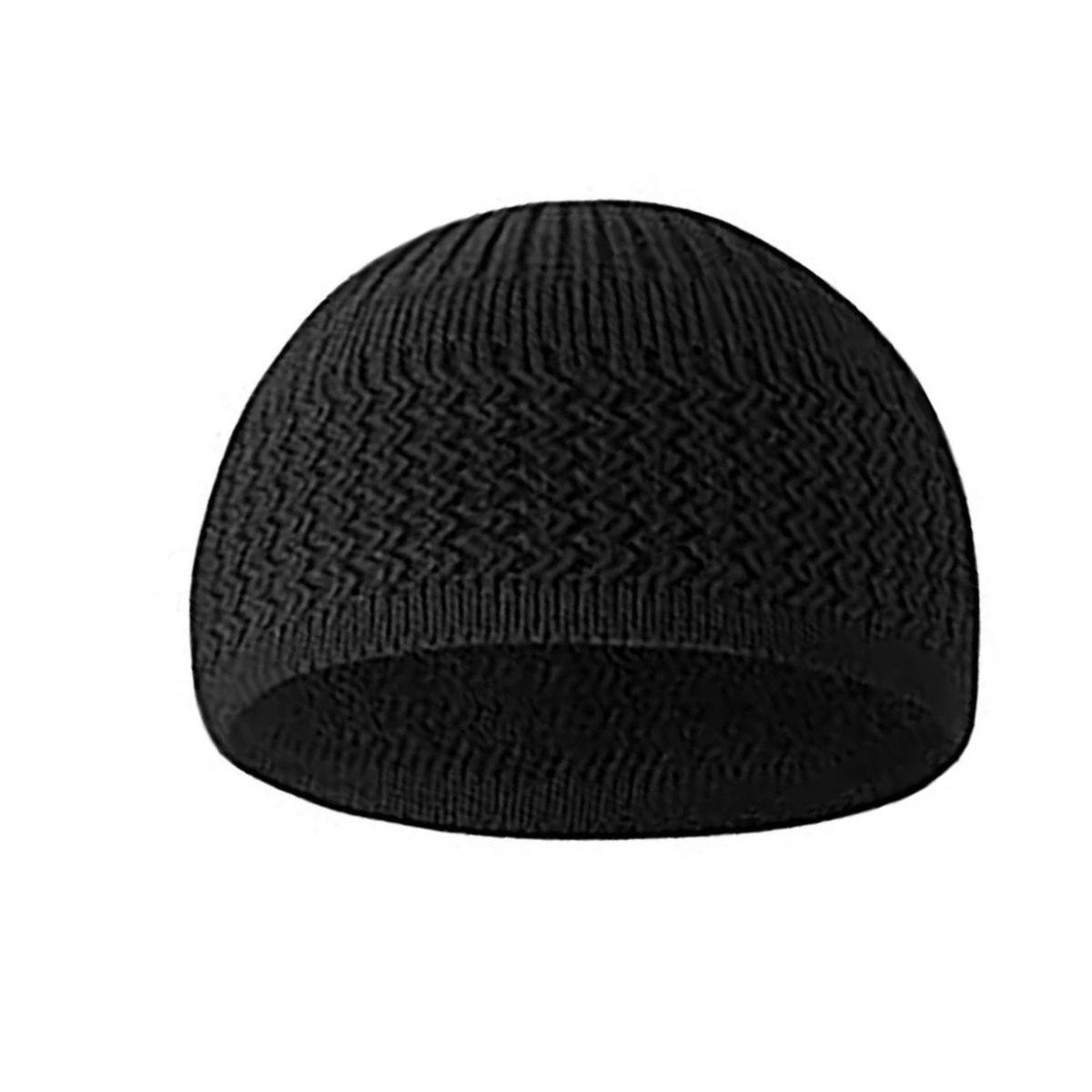 Winter Warm Knitted Hat Wool Thick Stretchy Soft Beanie Cap Black