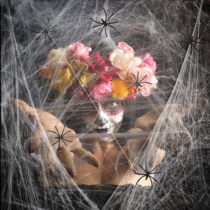 Halloween Party Ghost 5 Packs Stretchable Spider Web Spooky  House Deco