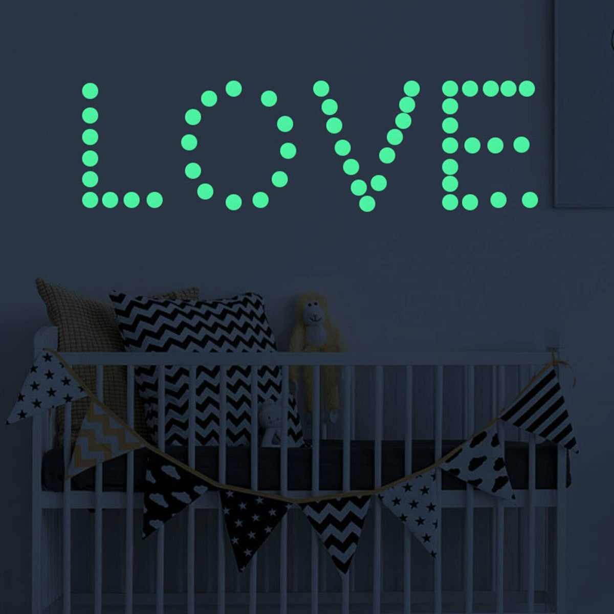 407pcs Glow In The Dark Decal Luminous Dot Wall Sticker Home Room Decor