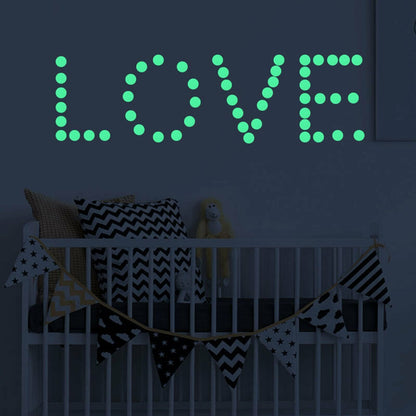 407pcs Glow In The Dark Decal Luminous Dot Wall Sticker Home Room Decor
