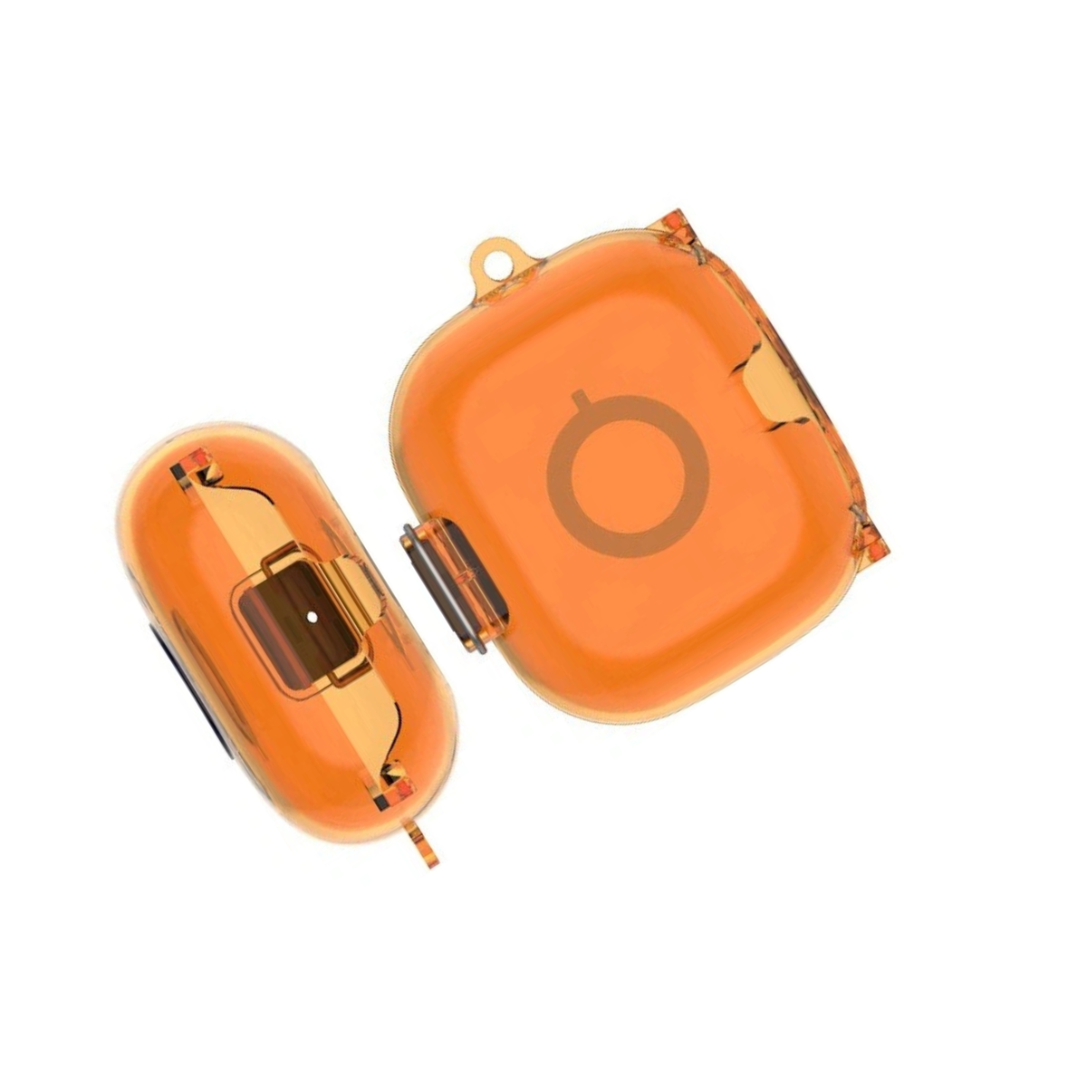 Orange Shockproof TPU Earphone Case Charging Box Protective Audio Accessory