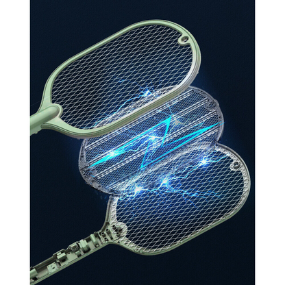 Racket Fly Swatter Mosquito 2 In 1 Electric USB Rechargeable Killer Zapper Green