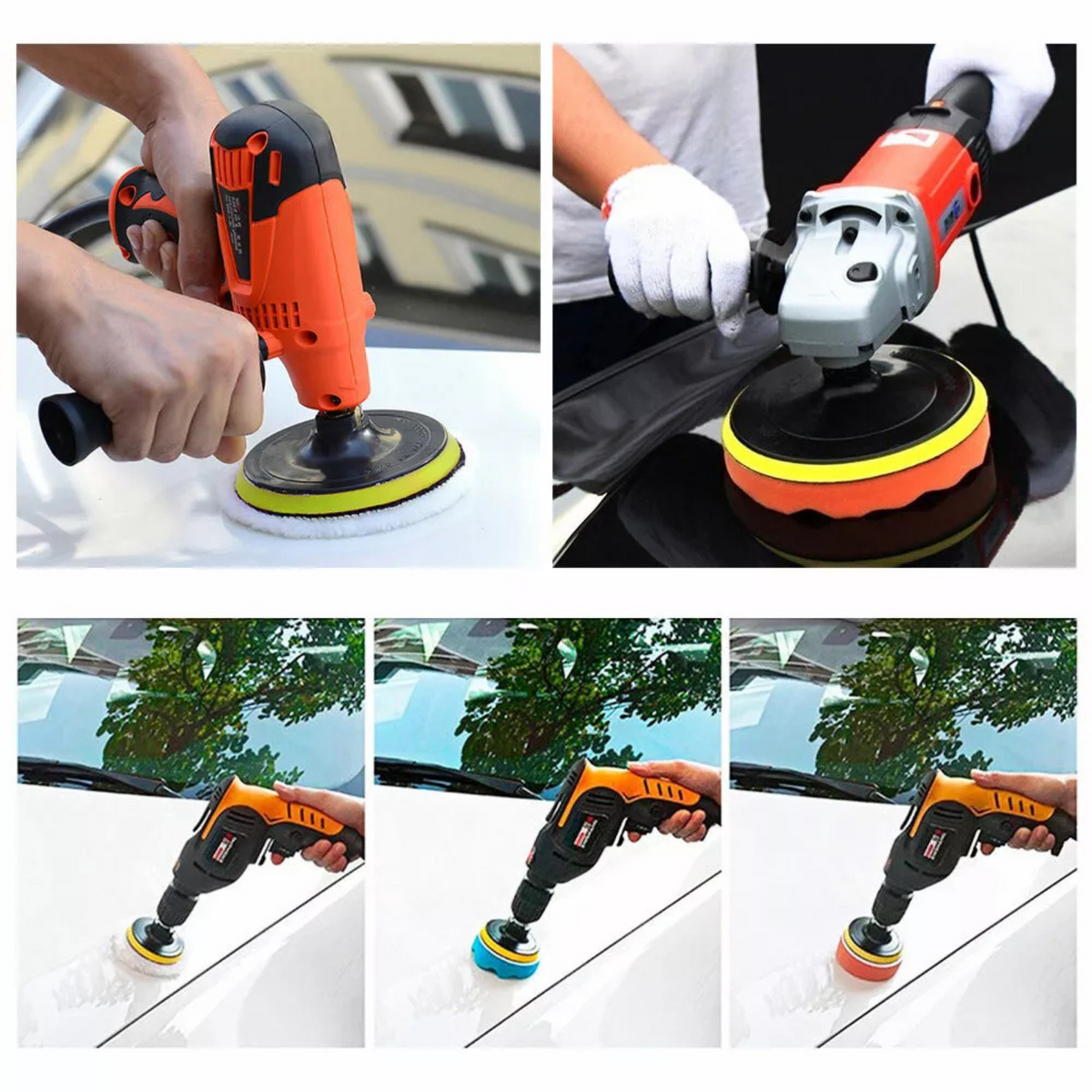 Drill Sponge Kit Set For Car Pad Polisher Polishing Pads Buffing Waxing