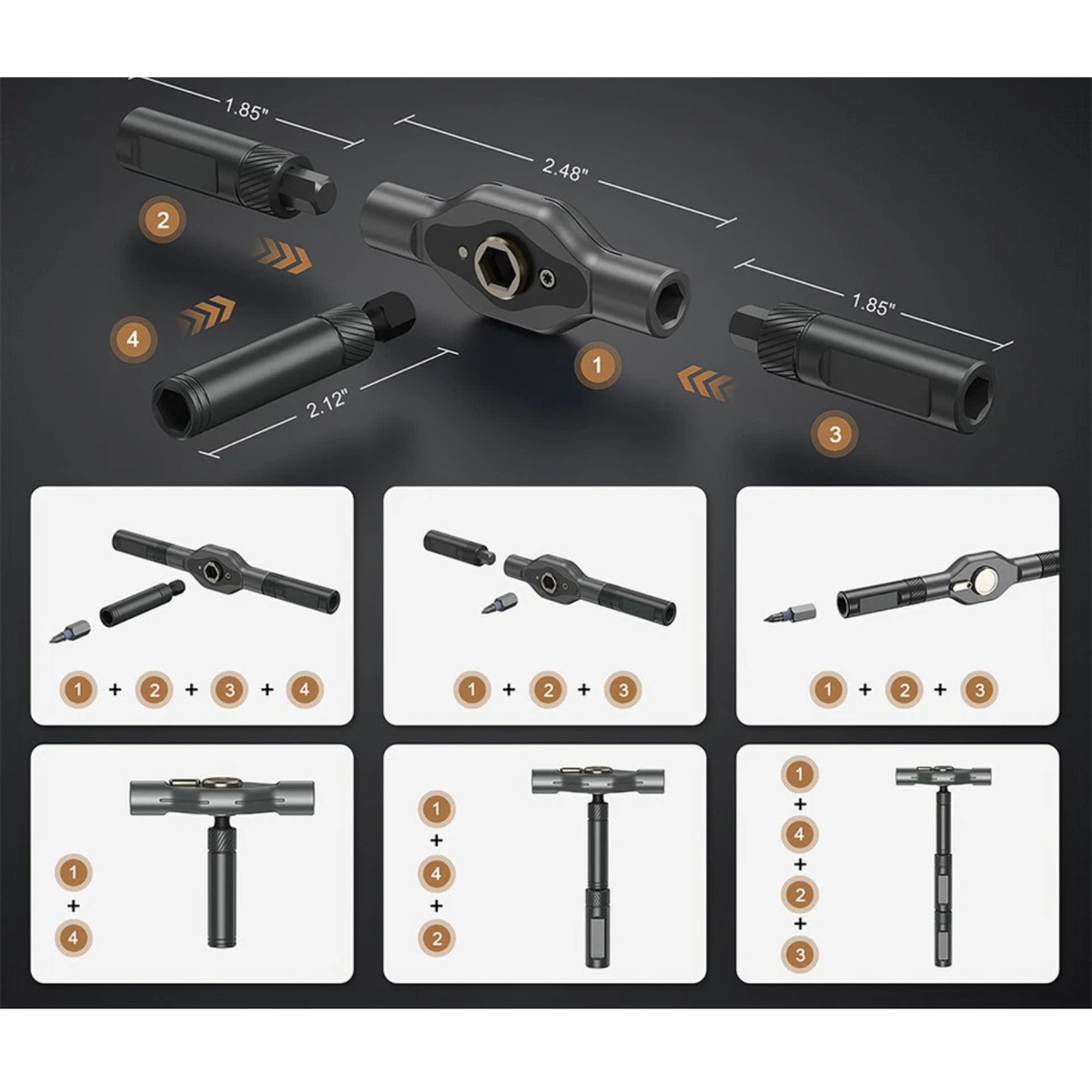 Magnetic Screwdriver Ratchet Set 42 in 1 DIY Repair Toolkit with Accessories