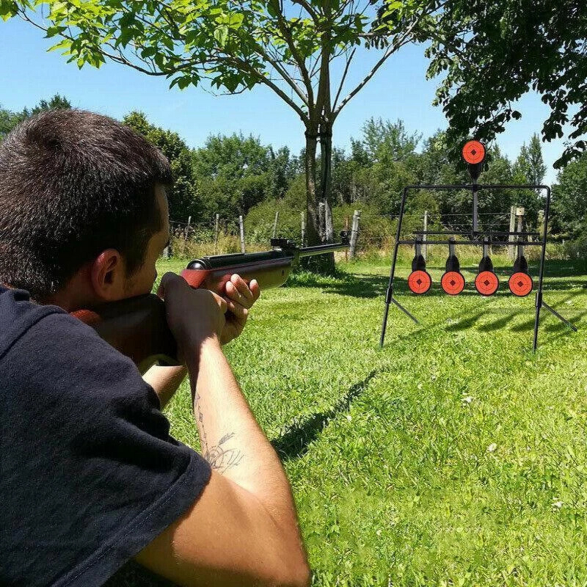 Resetting Air Riffle Gun Game Centra Shooting Target Metal Splatter Archery