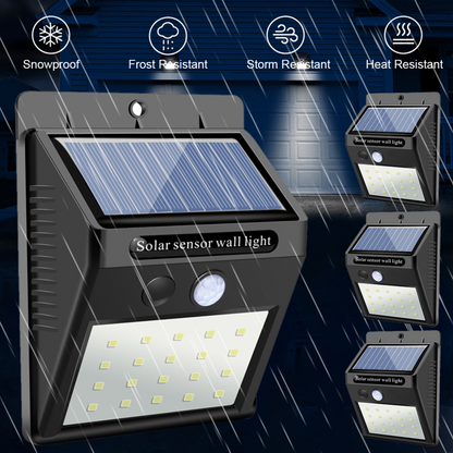 Sensor Light Garden Outdoor Security Lights 4PCS 20 LED Solar Powered PIR Motion