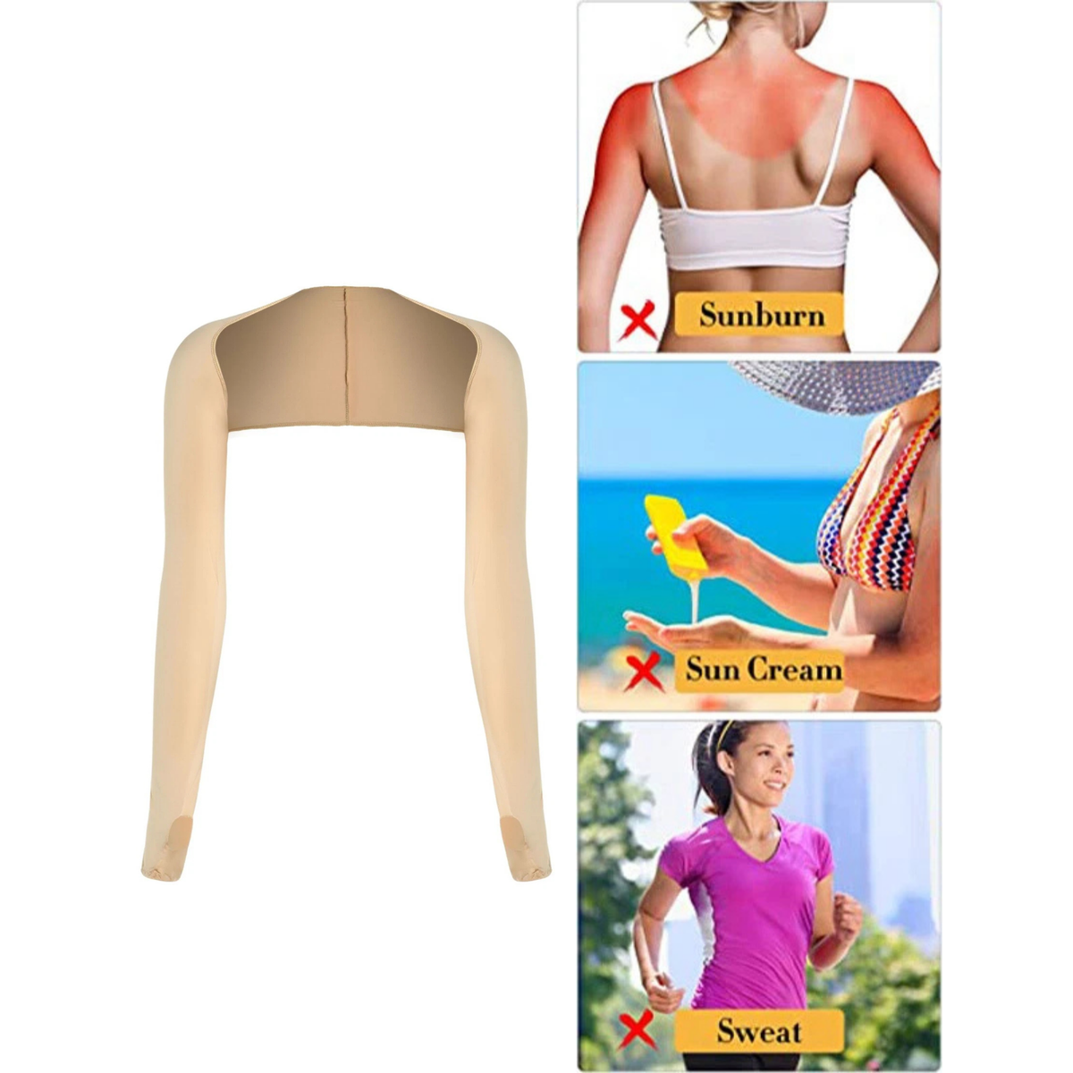 UV Sun Protection Cooling Arm Sleeves for Outdoor Skin Tone