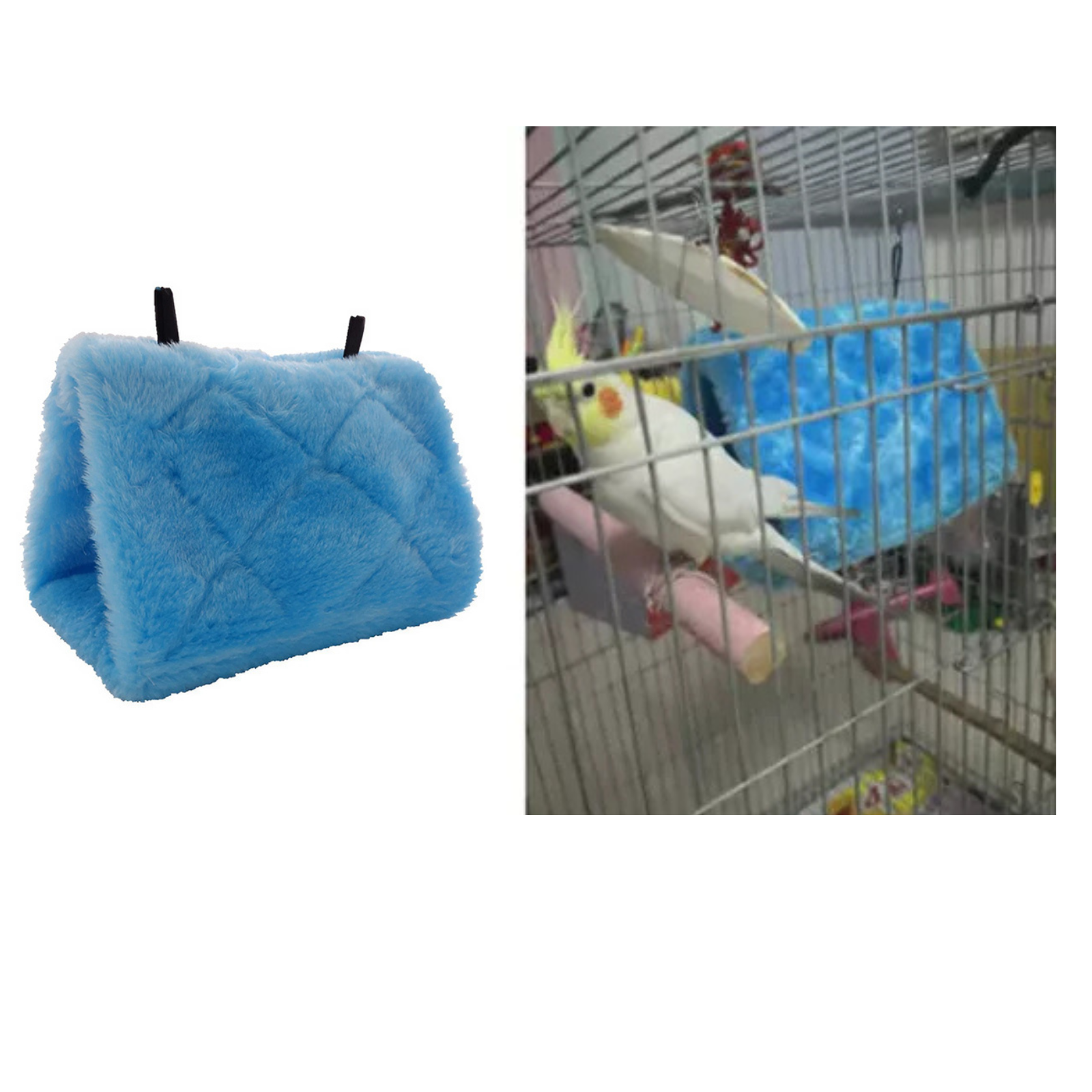 Hanging Cave Hut Tent Bed Blue Pet Bird Parrot Parakeet Budgie Warm Hammock
