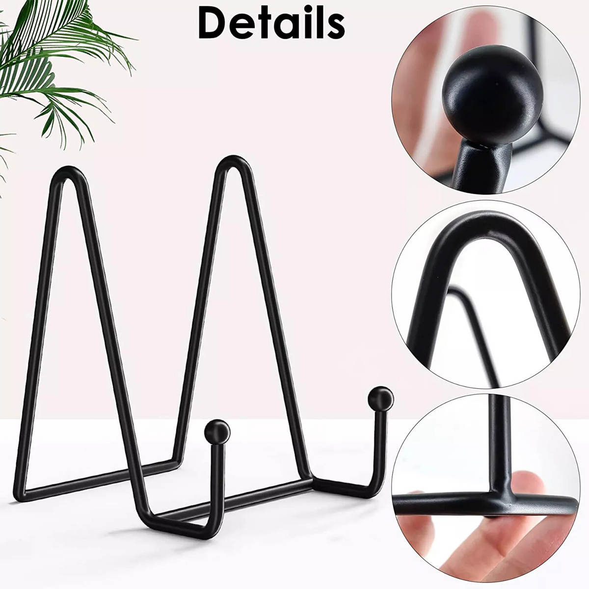 Photo Book Picture Frame Pedestal Holder Black Iron Display Stand Large 1x