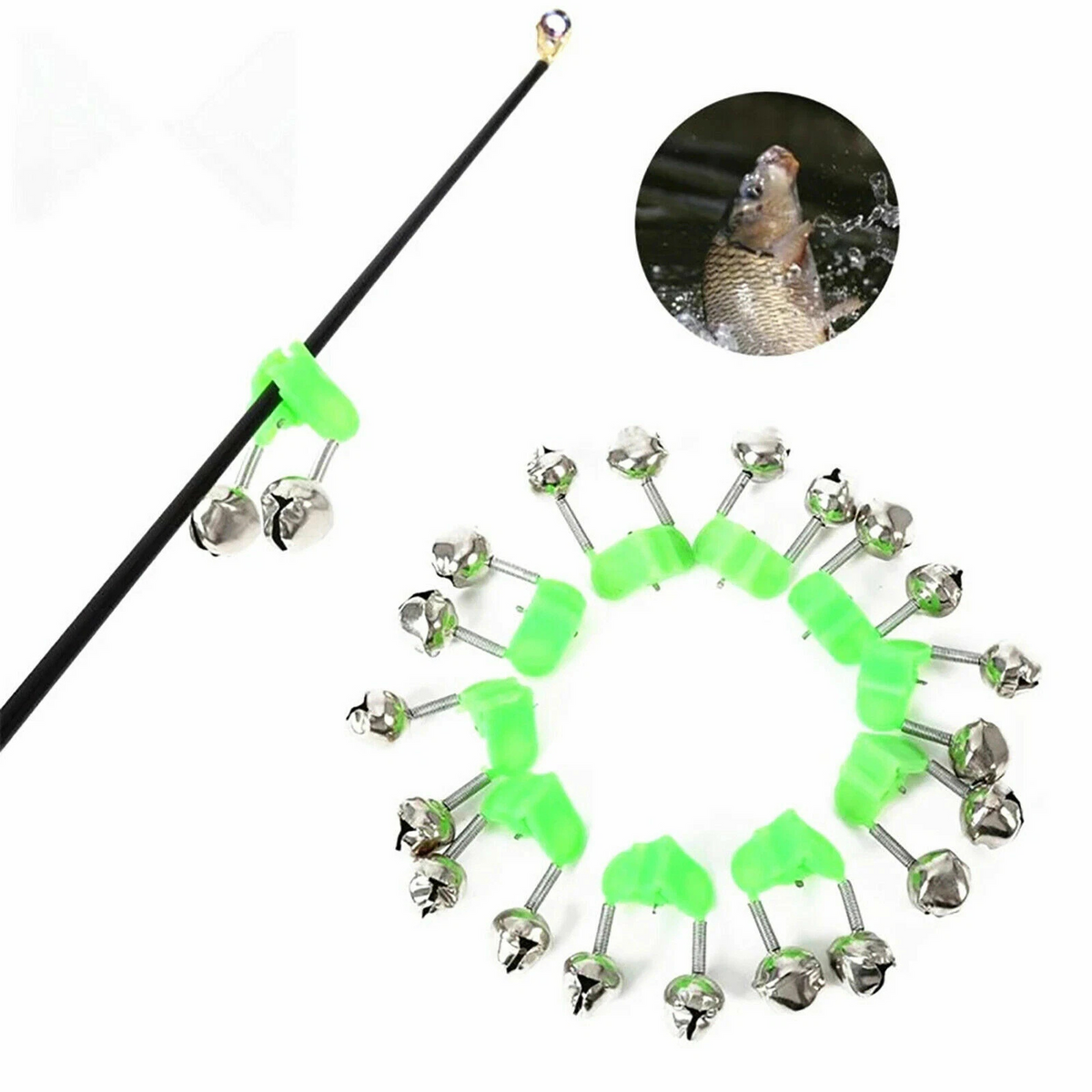 Green Plastic Fishing Rod Clip Holder for Secure Storage and Transport