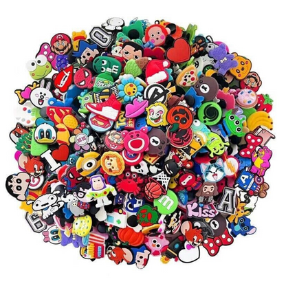 PVC Shoes Charms  Decor Mixed 100Pcs Random Cartoon Cute For Croc And Jibbitz