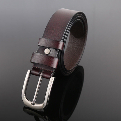 Coffee 38" Leather Men's Belt Retro Trend New Quality Genuine Full Grain