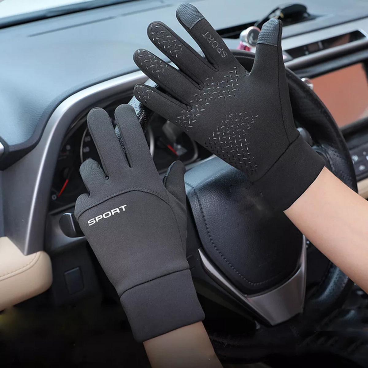 Windproof Touch Screen Ski Gloves Winter Warm Thermal Outdoor Sports Black 1x M