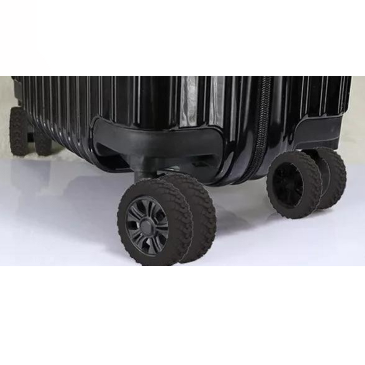 8x Black Cover Silicone Luggage Compartment Wheel Protection Cover