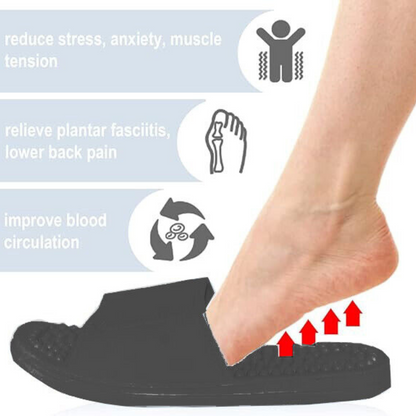Therapy Shoes Feet Slippers Sandals Acupressure Reflexology Black