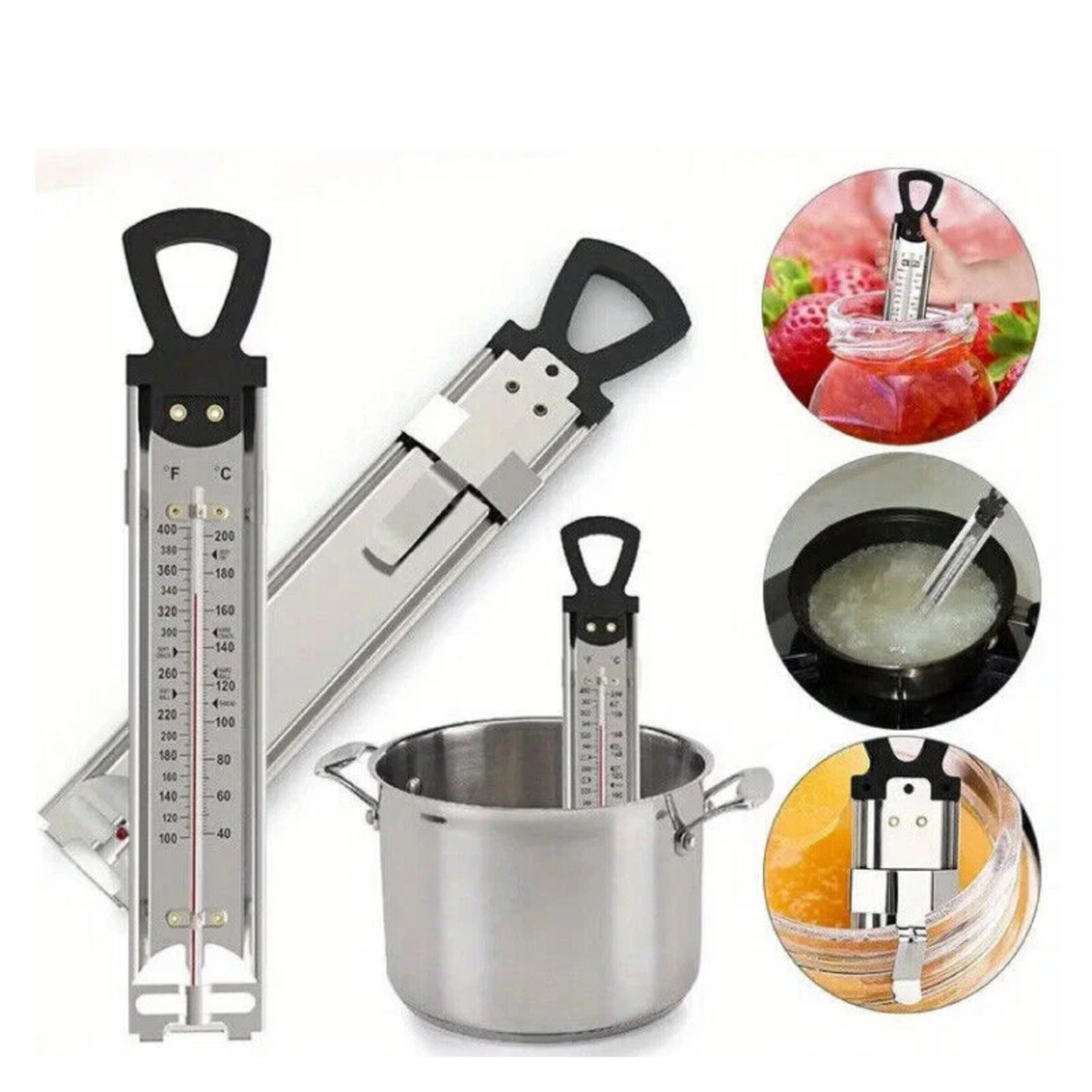Digital Stainless Steel Cooking Thermometer for Kitchen & BBQ Use