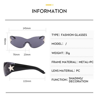 Rimless Punk Wrap Sports Sunglasses C1 Around Lightweight Comfortable