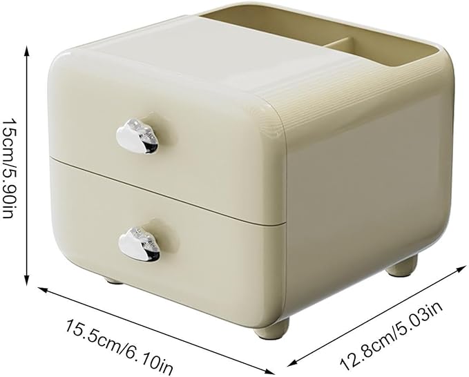 Storage Drawer Box Office Children Desk Multifunctional Desktop Organizer Beige