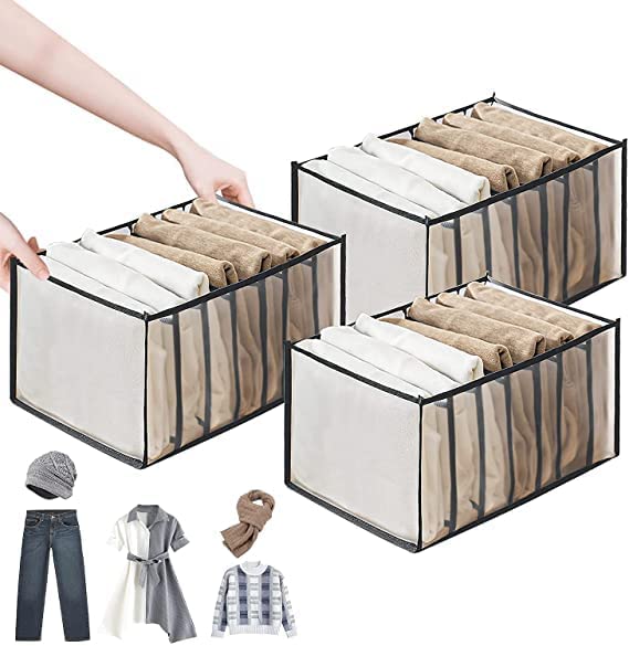 Mesh Storage Bag Drawer Organizer Foldable Box for Clothes and Jeans ...