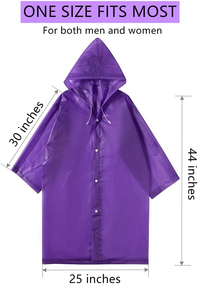 Adult Waterproof Drawstrings Raincoat Unisex Reusable Hooded Jacket Poncho EVA