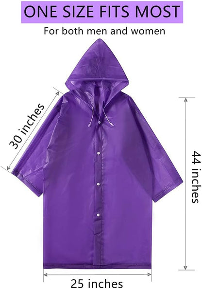 Adult Waterproof Drawstrings Raincoat Unisex Reusable Hooded Jacket Poncho EVA