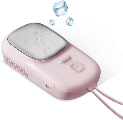 Personal Cooling Relief Ice Muscle Repair Calming Compress Neck Fan Pink
