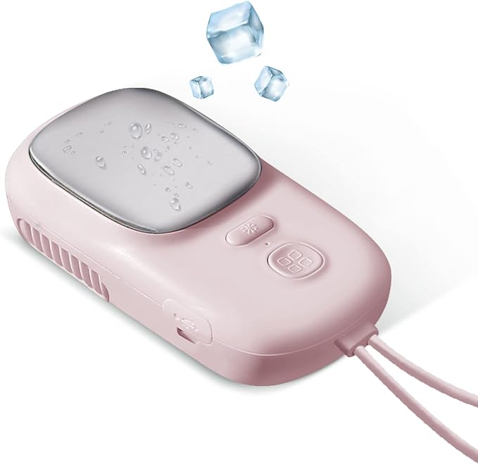 Personal Cooling Relief Ice Muscle Repair Calming Compress Neck Fan Pink